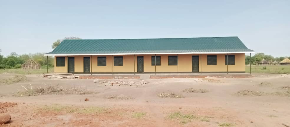 Amonginy Primary School - Completed modern school building with green roof in Amongpiny